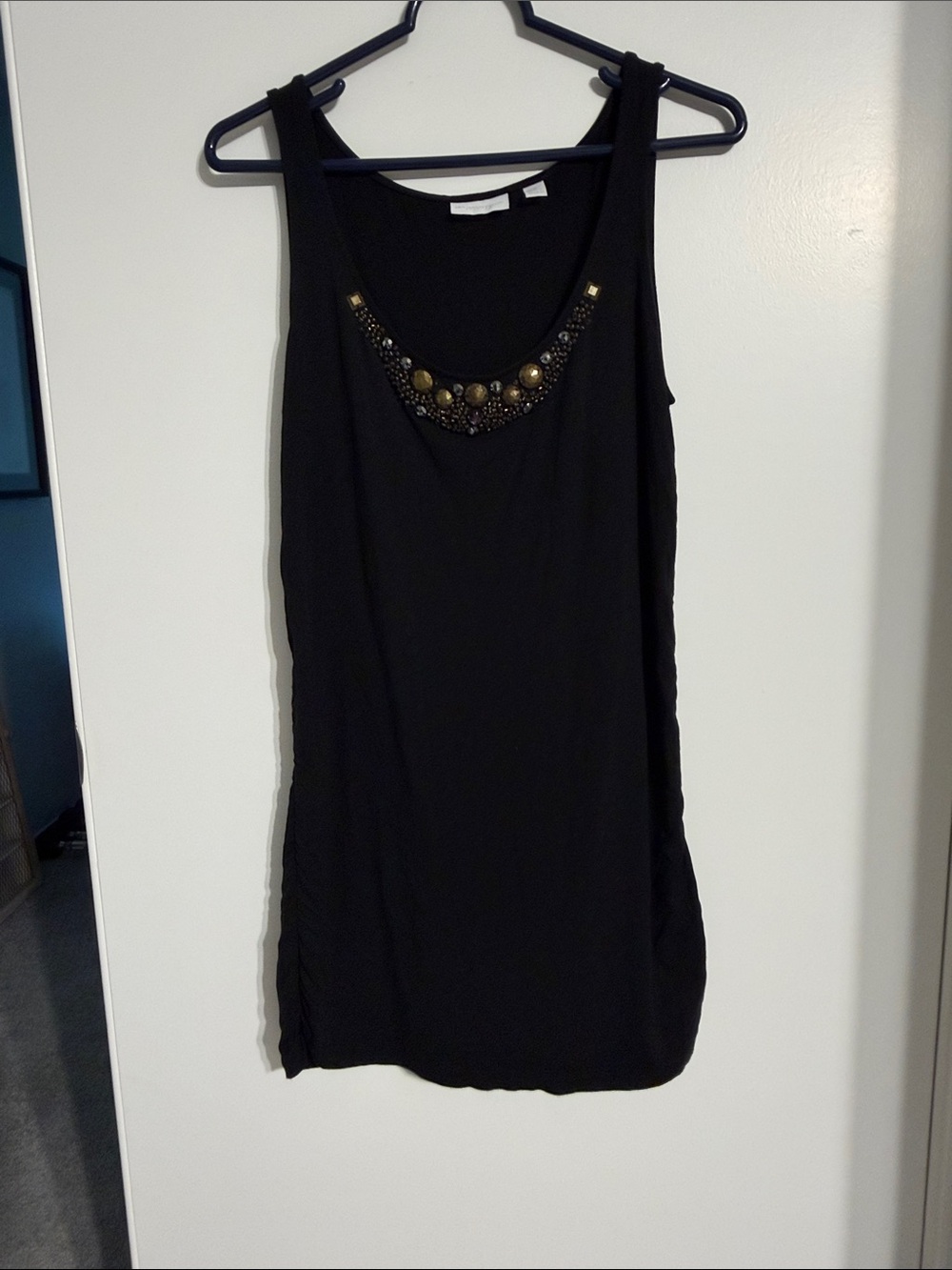 Black Embellished Sleeveless Tank Top - Women